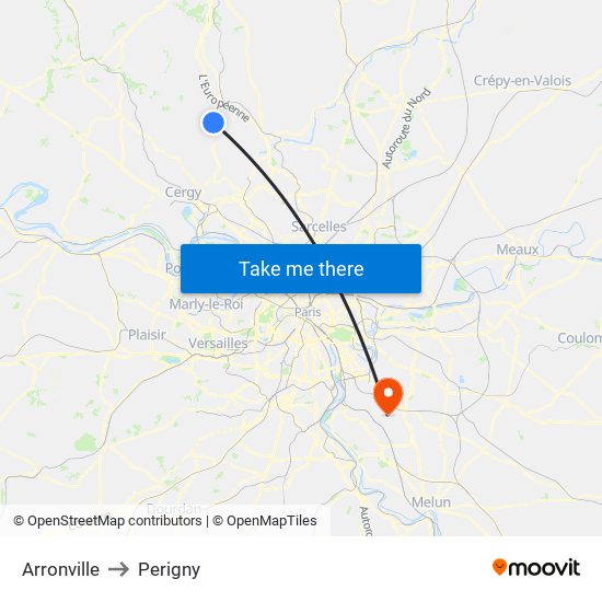 Arronville to Perigny map