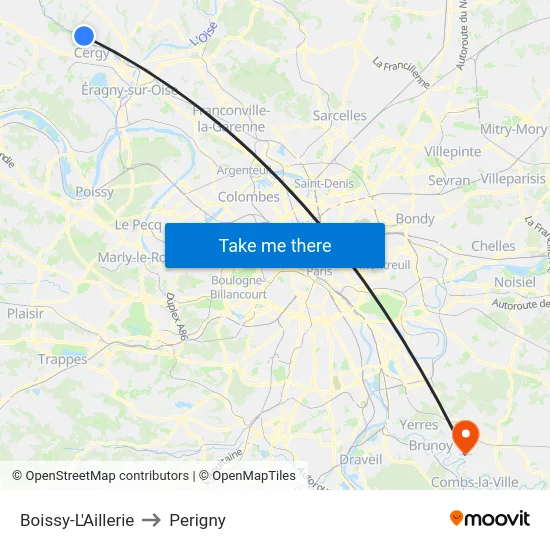 Boissy-L'Aillerie to Perigny map