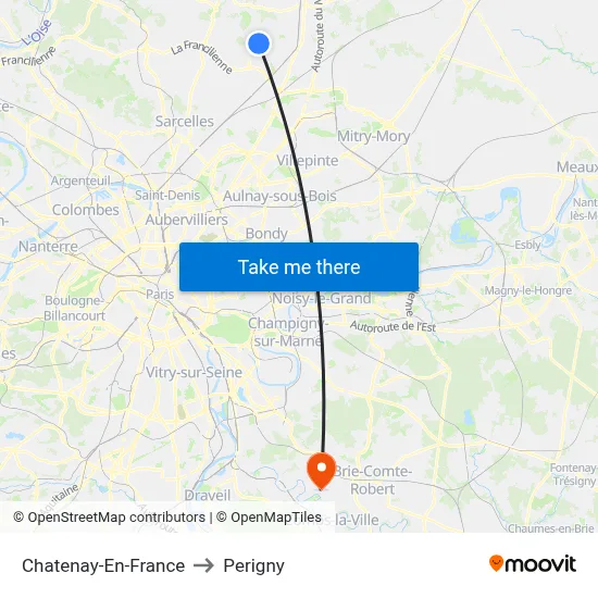 Chatenay-En-France to Perigny map