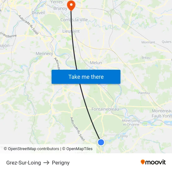 Grez-Sur-Loing to Perigny map