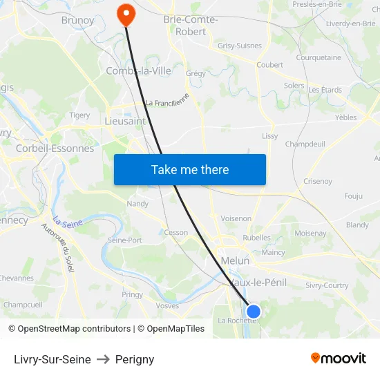 Livry-Sur-Seine to Perigny map