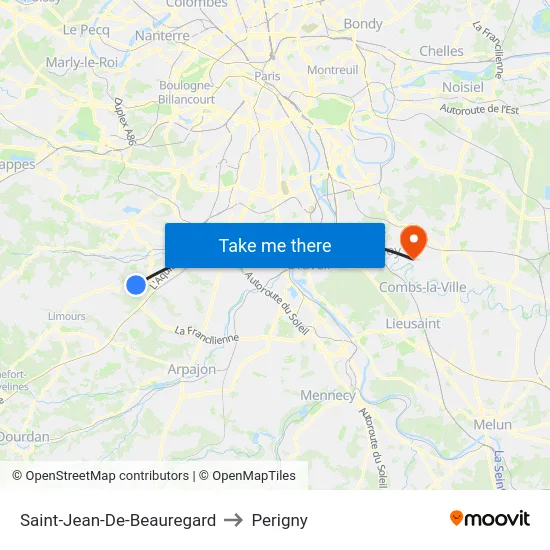 Saint-Jean-De-Beauregard to Perigny map