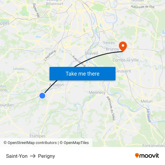 Saint-Yon to Perigny map