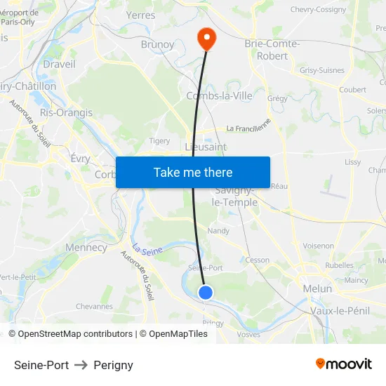 Seine-Port to Perigny map