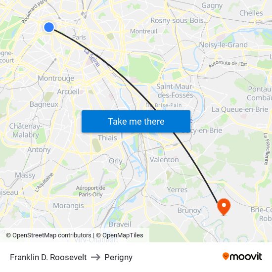 Franklin D. Roosevelt to Perigny map
