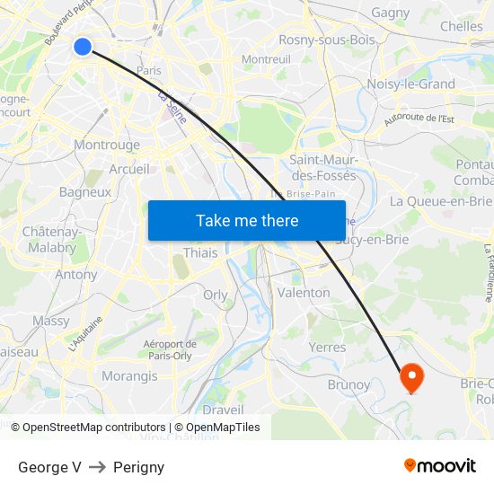 George V to Perigny map