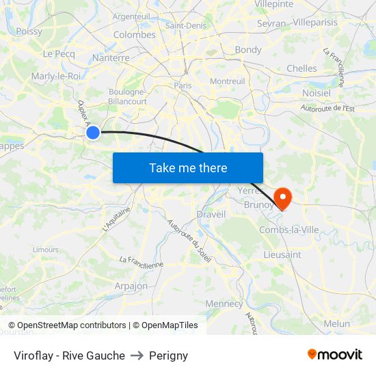 Viroflay - Rive Gauche to Perigny map
