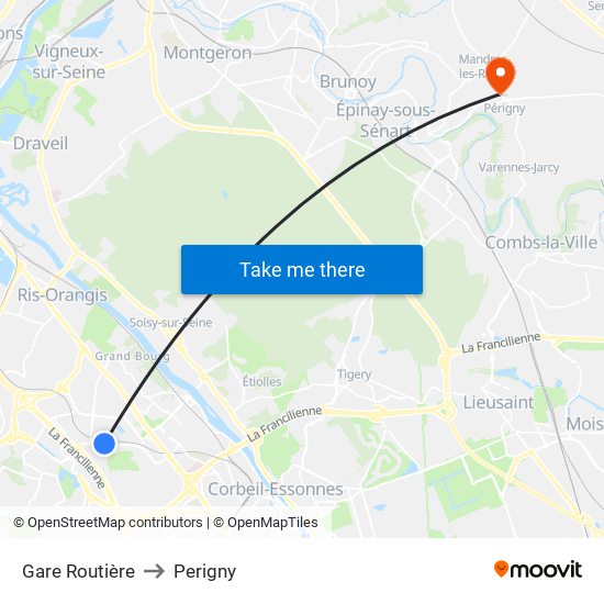 Gare Routière to Perigny map