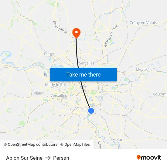 Ablon-Sur-Seine to Persan map