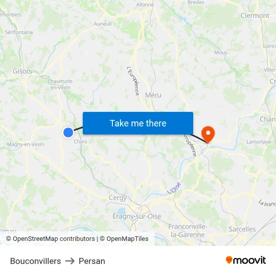 Bouconvillers to Persan map