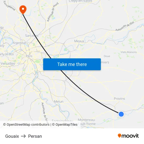 Gouaix to Persan map