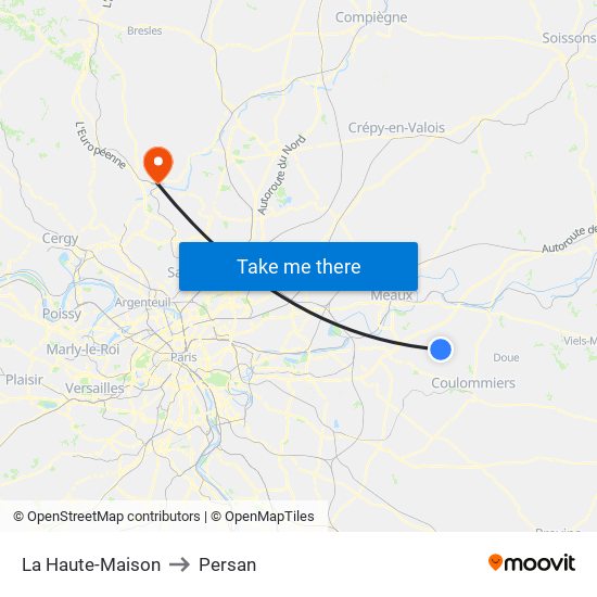 La Haute-Maison to Persan map