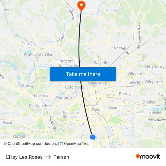L'Hay-Les-Roses to Persan map