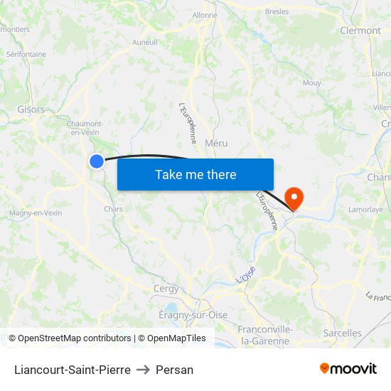 Liancourt-Saint-Pierre to Persan map