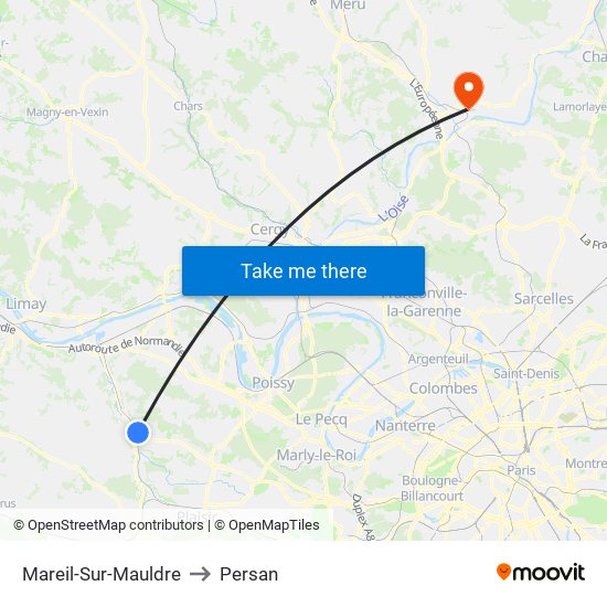 Mareil-Sur-Mauldre to Persan map