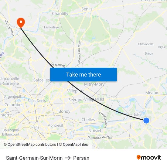 Saint-Germain-Sur-Morin to Persan map