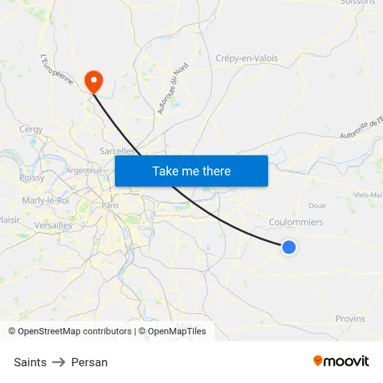 Saints to Persan map