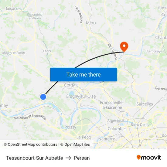 Tessancourt-Sur-Aubette to Persan map
