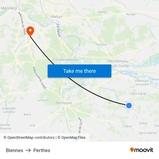 Blennes to Perthes map