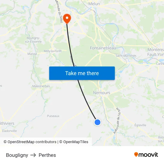 Bougligny to Perthes map