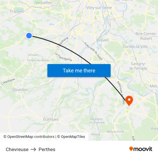 Chevreuse to Perthes map