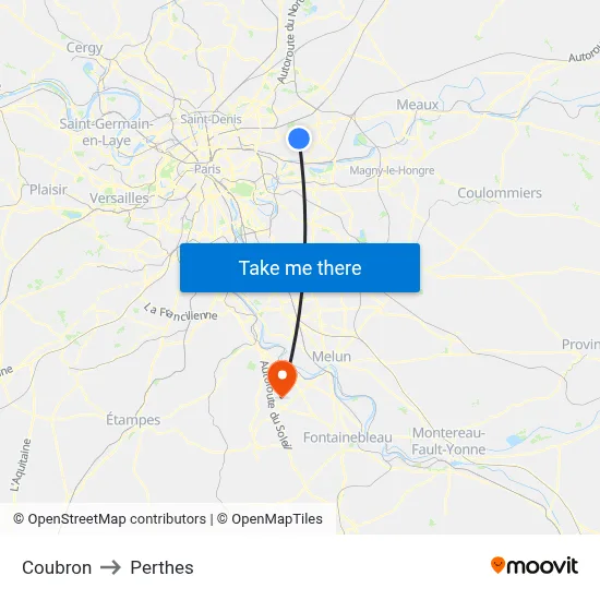 Coubron to Perthes map