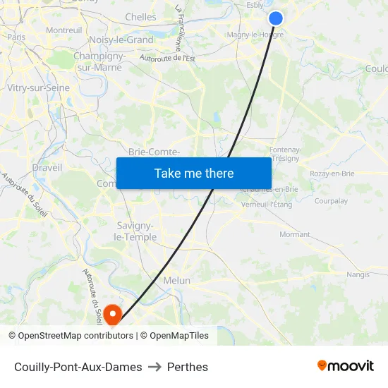 Couilly-Pont-Aux-Dames to Perthes map