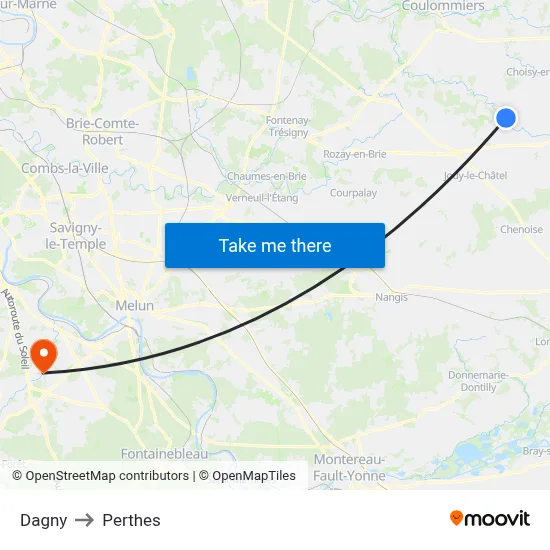 Dagny to Perthes map