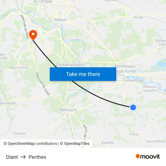 Diant to Perthes map