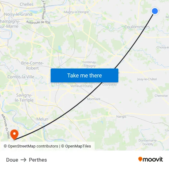 Doue to Perthes map