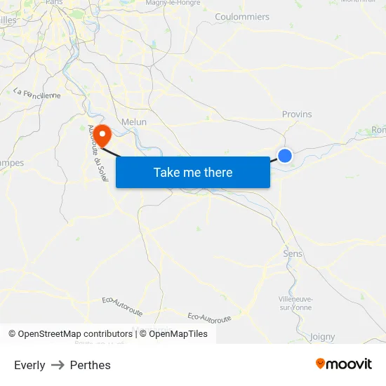 Everly to Perthes map