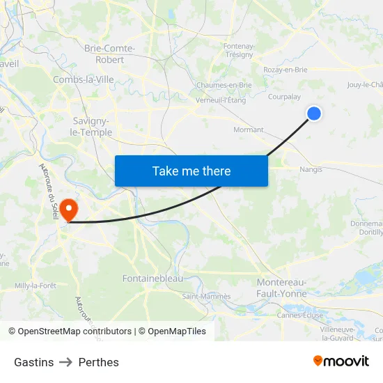 Gastins to Perthes map