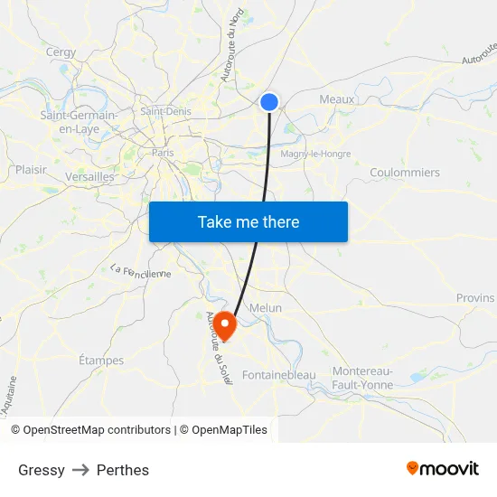 Gressy to Perthes map