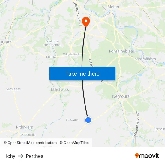 Ichy to Perthes map