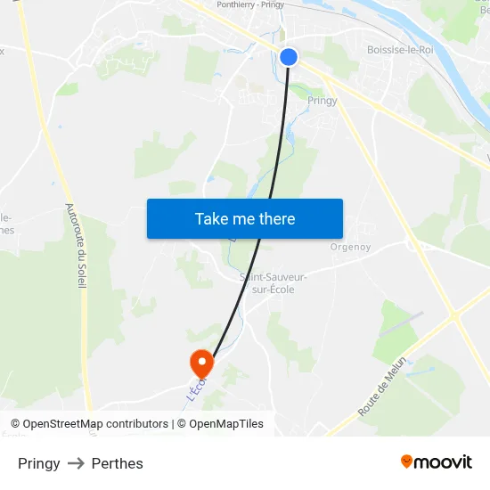 Pringy to Perthes map