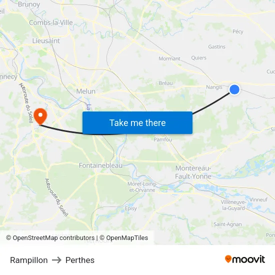 Rampillon to Perthes map