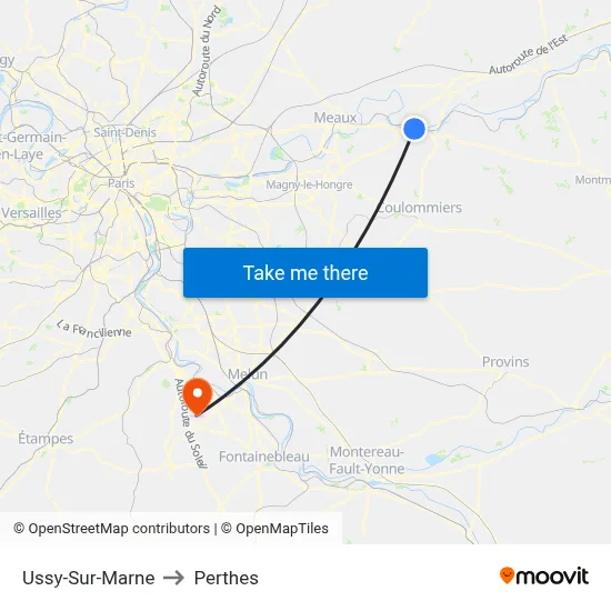 Ussy-Sur-Marne to Perthes map