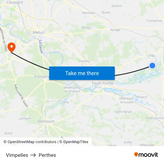 Vimpelles to Perthes map