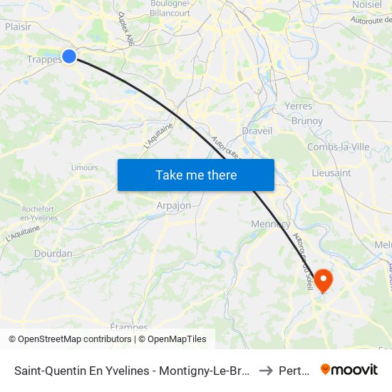 Saint-Quentin En Yvelines - Montigny-Le-Bretonneux to Perthes map