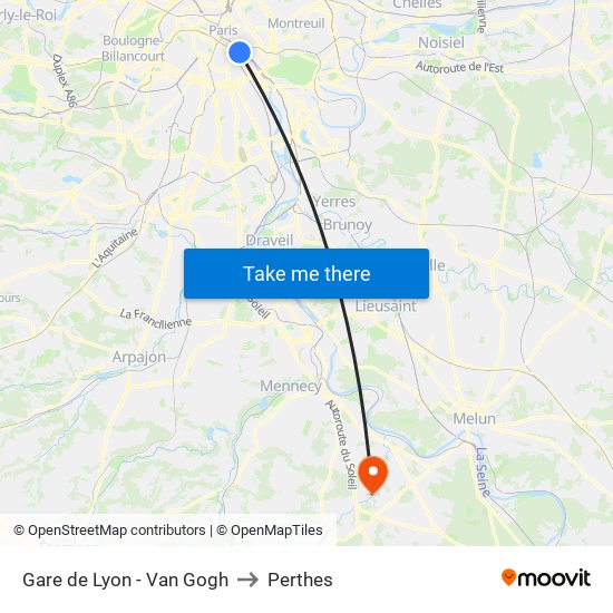Gare de Lyon - Van Gogh to Perthes map