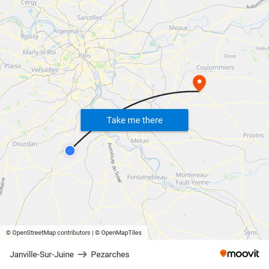 Janville-Sur-Juine to Pezarches map