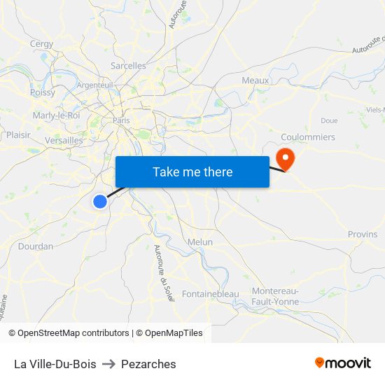 La Ville-Du-Bois to Pezarches map