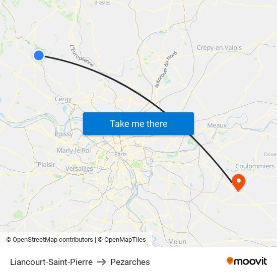 Liancourt-Saint-Pierre to Pezarches map