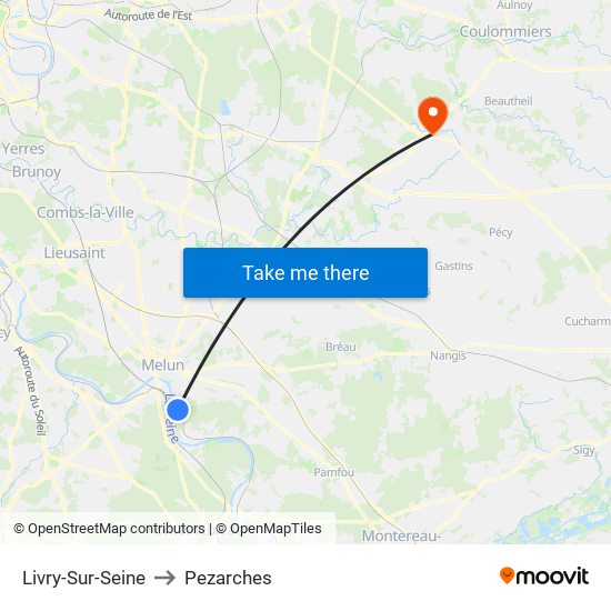 Livry-Sur-Seine to Pezarches map