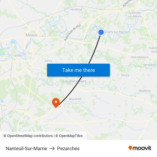 Nanteuil-Sur-Marne to Pezarches map