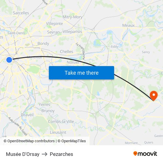 Musée D'Orsay to Pezarches map