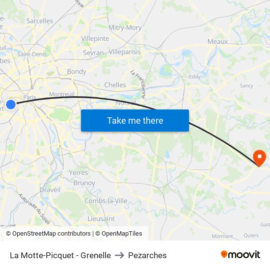 La Motte-Picquet - Grenelle to Pezarches map