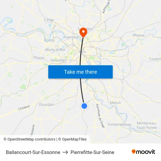 Ballancourt-Sur-Essonne to Pierrefitte-Sur-Seine map