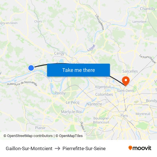 Gaillon-Sur-Montcient to Pierrefitte-Sur-Seine map