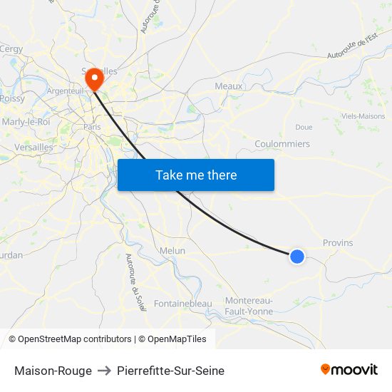 Maison-Rouge to Pierrefitte-Sur-Seine map